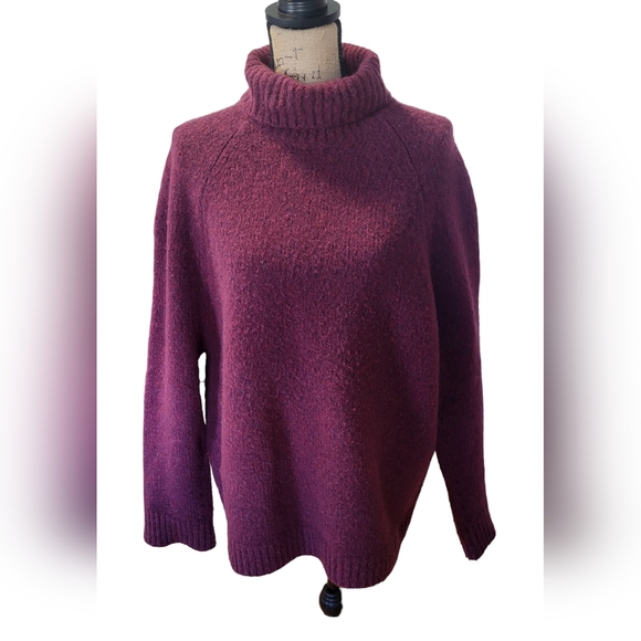 Helmut Lang Sweaters - Helmut Lang raglan long sleeve wine turtleneck size 12 large/extra large